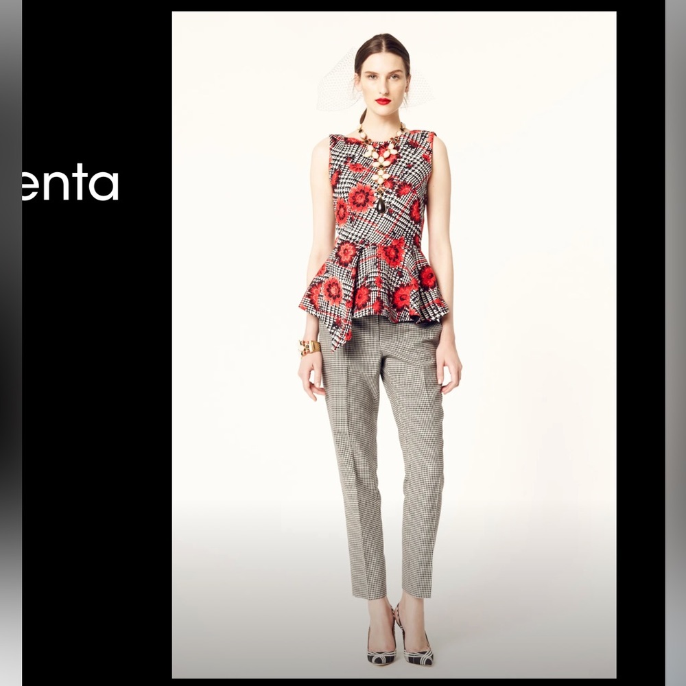 Oscar de la Renta Resort High Rise Wool Blend Pants - Picture 13 of 13